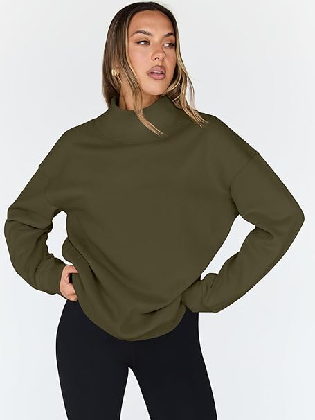 CUSTOMIZABLE MOCK TURTLENECK SWEATSHIRT