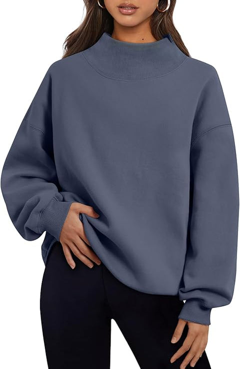 CUSTOMIZABLE MOCK TURTLENECK SWEATSHIRT
