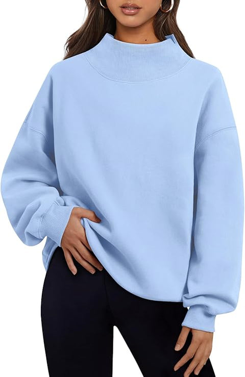 CUSTOMIZABLE MOCK TURTLENECK SWEATSHIRT