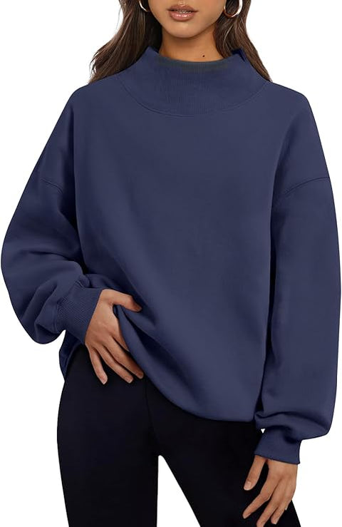 CUSTOMIZABLE MOCK TURTLENECK SWEATSHIRT