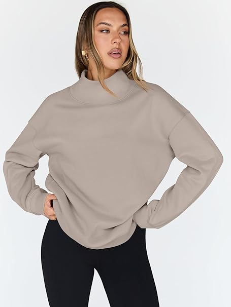 CUSTOMIZABLE MOCK TURTLENECK SWEATSHIRT