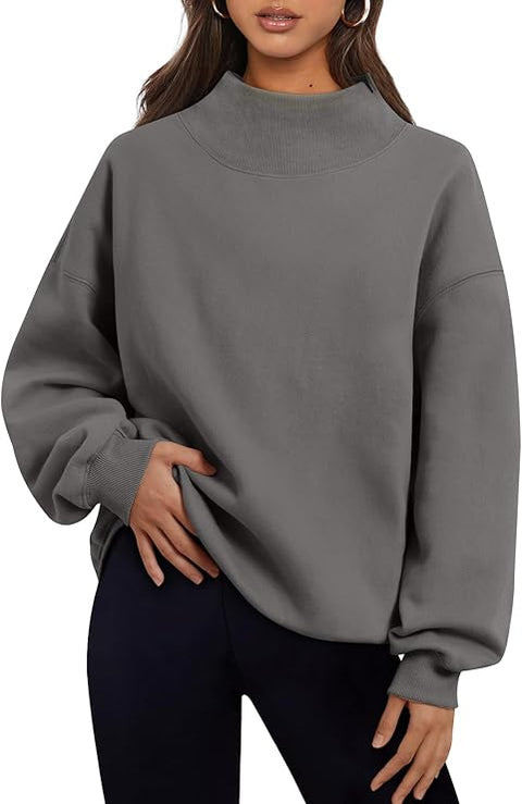 CUSTOMIZABLE MOCK TURTLENECK SWEATSHIRT