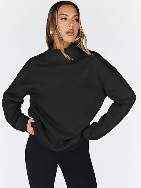CUSTOMIZABLE MOCK TURTLENECK SWEATSHIRT
