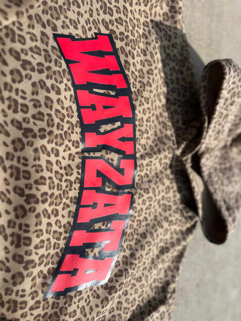 BROWN LEOPARD HOODIE WITH TEAM NAME - Adult Only