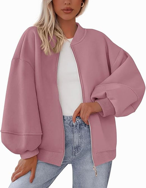 Customized Oversized Zip-Up Bomber