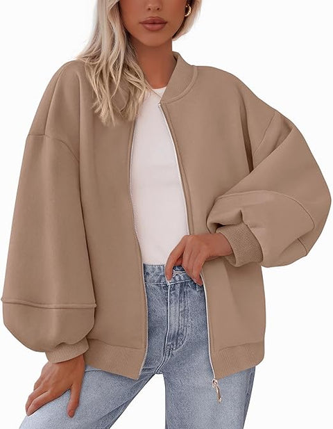 Customized Oversized Zip-Up Bomber
