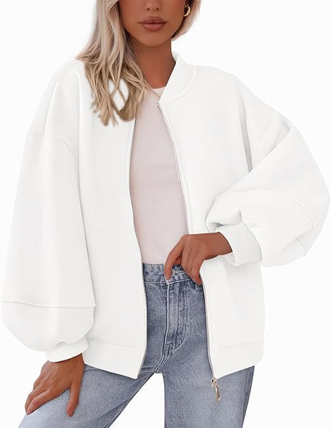 Customized Oversized Zip-Up Bomber