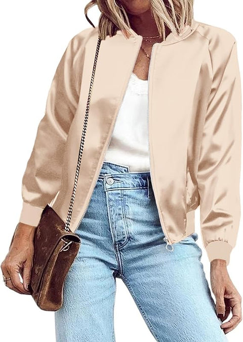 CUSTOMIZED RHINESTONE SILK BOMBER JACKET