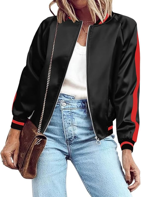 CUSTOMIZED RHINESTONE SILK BOMBER JACKET