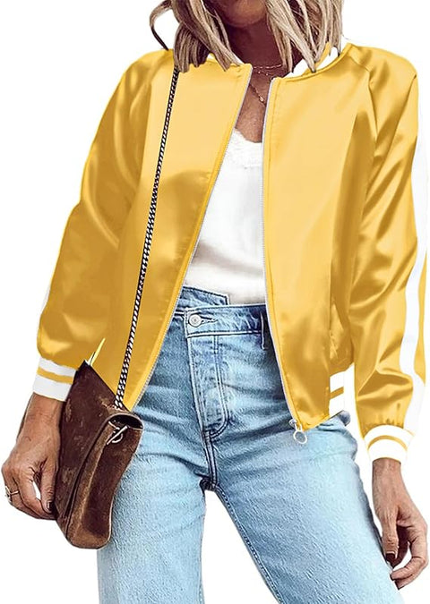 CUSTOMIZED RHINESTONE SILK BOMBER JACKET