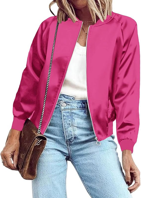 CUSTOMIZED RHINESTONE SILK BOMBER JACKET