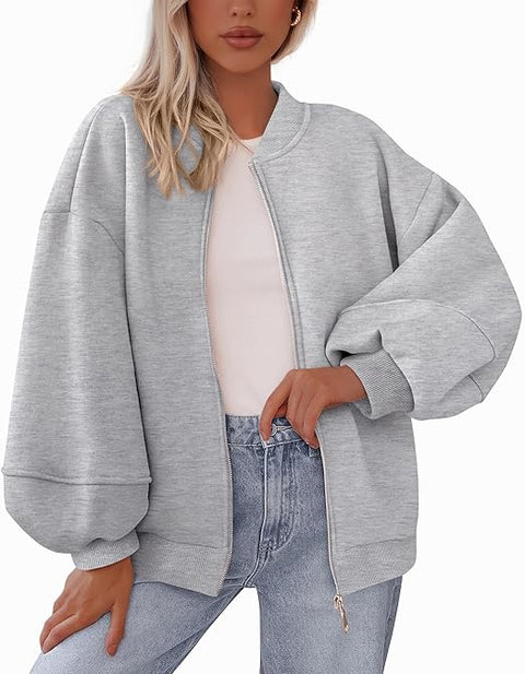 Customized Oversized Zip-Up Bomber