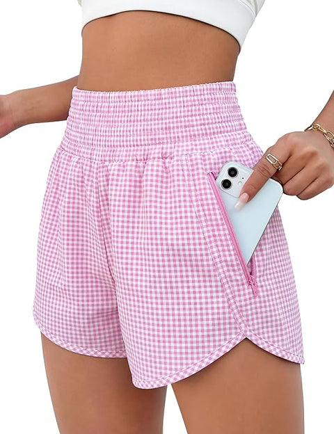 ADULT PLAID RUNNING SHORTS - CUSTOMIZABLE