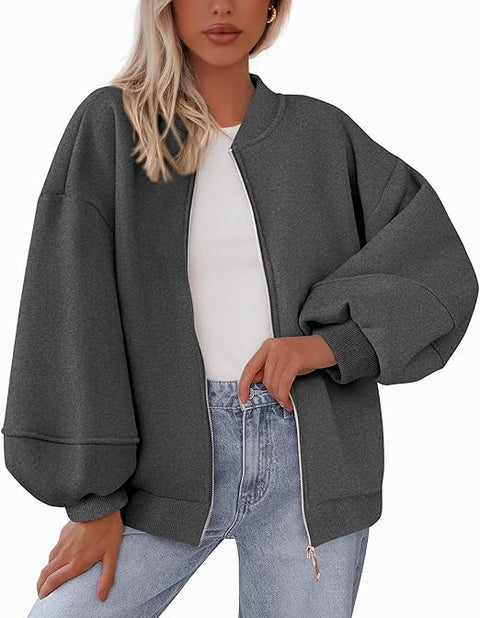 Customized Oversized Zip-Up Bomber