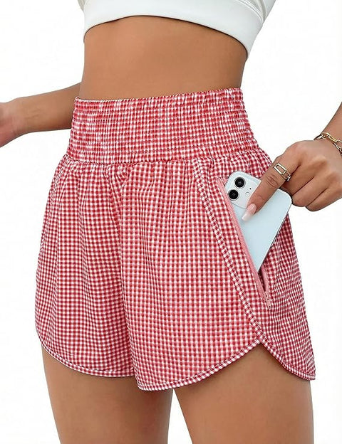 ADULT PLAID RUNNING SHORTS - CUSTOMIZABLE