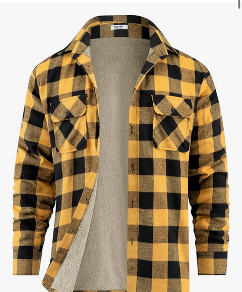 FLEECE LINED BUFFALO PLAID FLANNEL COAT - ADULT