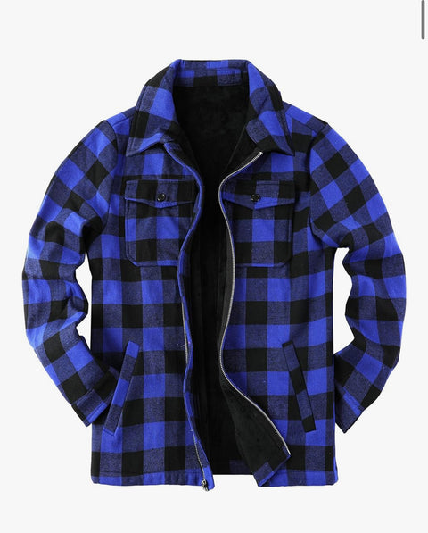 FLEECE LINED BUFFALO PLAID FLANNEL COAT - ADULT