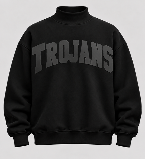 Black on Black Brick vinyl mock sweatshirt