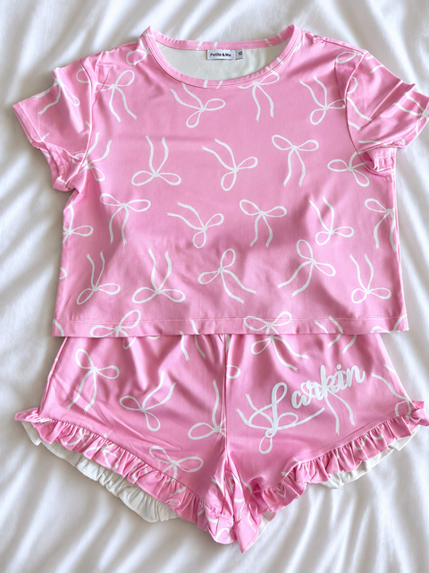 BOW PAJAMA SET - CUSTOM BACK