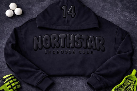 BLACK ON BLACK BRICK VINYL HOODIE - NUMBER ON HOOD INCLUDED