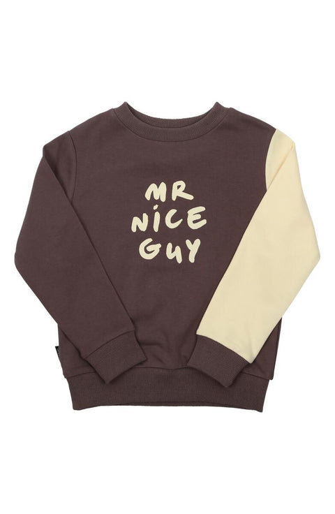 MR. NICE GUY COLOR BLOCK SWEAT TOP