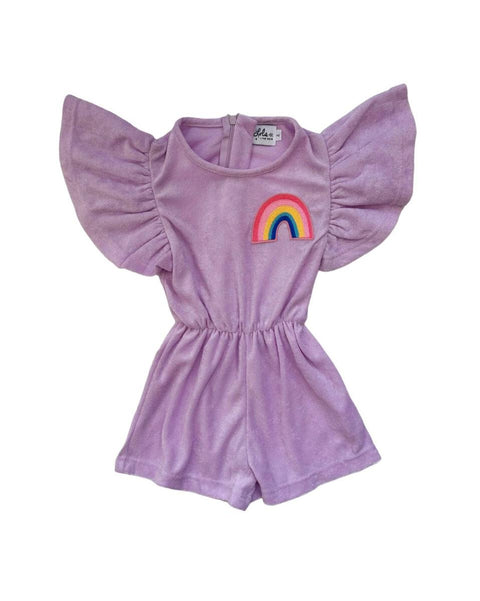 TERRY RAINBOW ROMPER LAVENDER