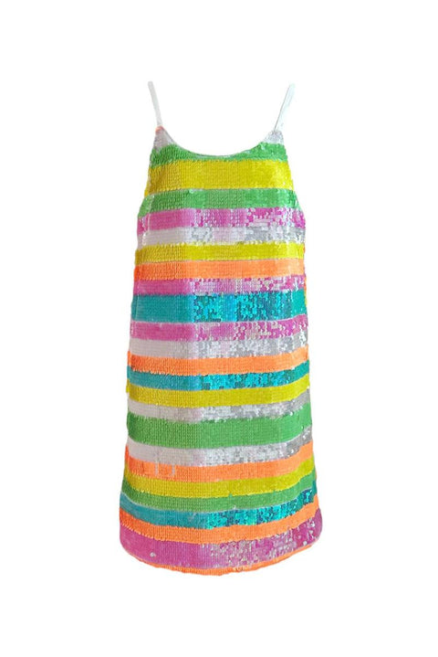 SEQUINS SUMMER STRIPED DRESS