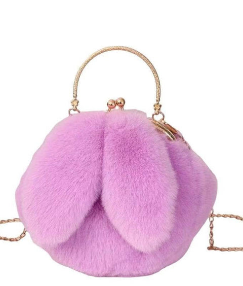 CUTIE BUNNY PLUSH PURSE - LILAC