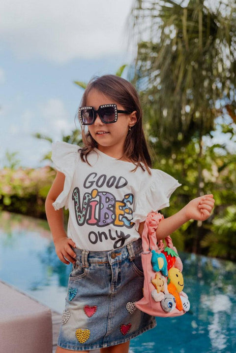 GOOD VIBES ONLY RUFFLE TEE