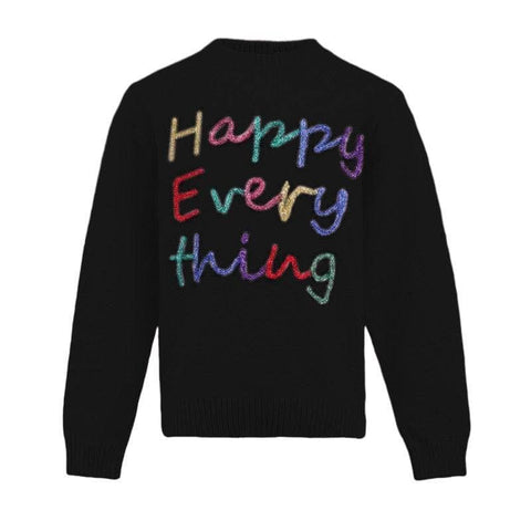 HAPPY EVERYTHING TINSEL SWEATER