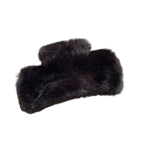 FURRY FUZZY LARGE HAIR CLAW CLIPS