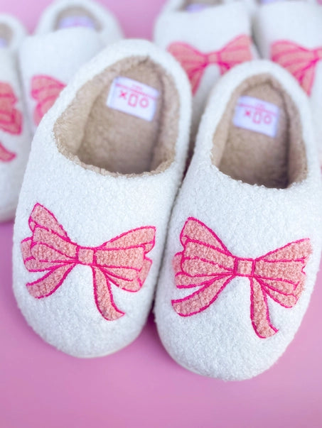 PINK BOW SLIPPERS