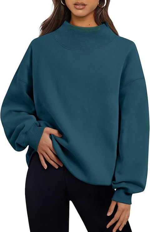 CUSTOMIZABLE MOCK TURTLENECK SWEATSHIRT