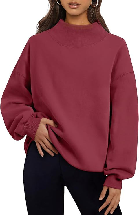 CUSTOMIZABLE MOCK TURTLENECK SWEATSHIRT