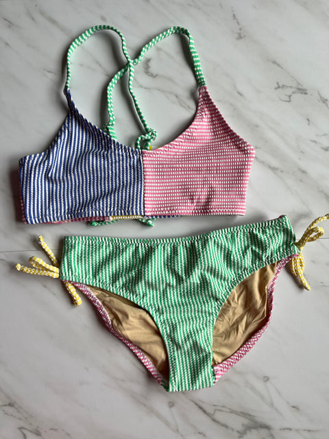 TIE BACK SEERSUCKER BIKINI