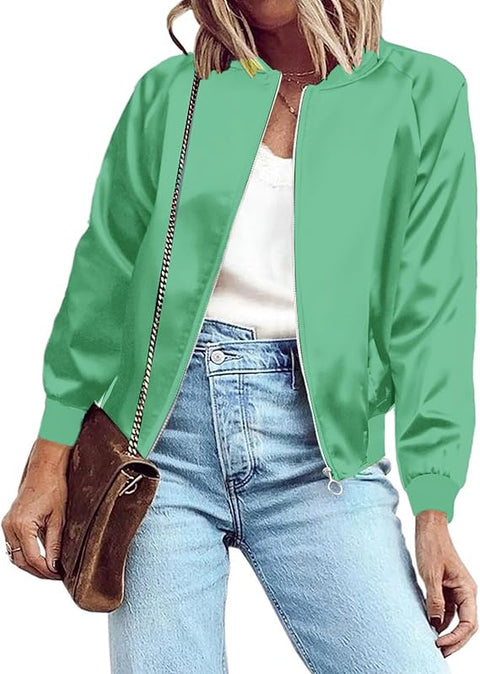 CUSTOMIZED RHINESTONE SILK BOMBER JACKET