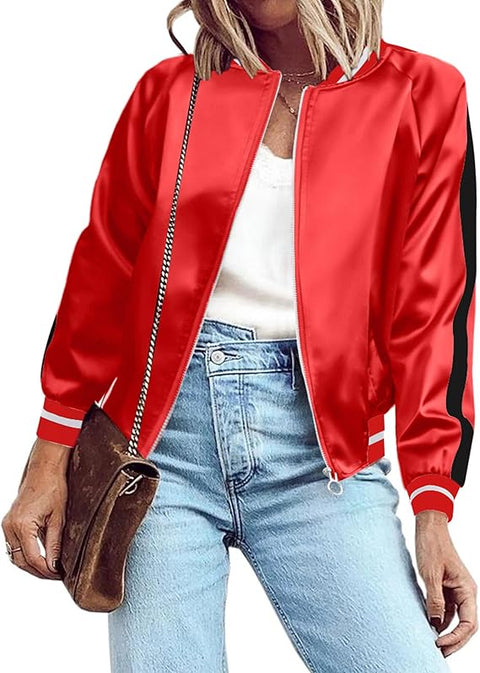CUSTOMIZED RHINESTONE SILK BOMBER JACKET