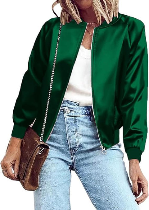 CUSTOMIZED RHINESTONE SILK BOMBER JACKET