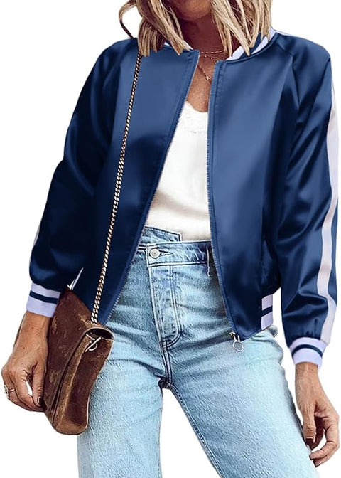 CUSTOMIZED RHINESTONE SILK BOMBER JACKET