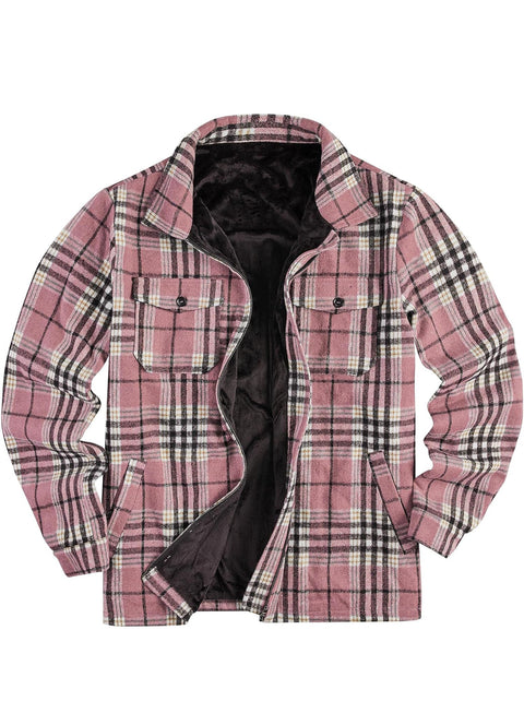 FLEECE LINED BUFFALO PLAID FLANNEL COAT - ADULT