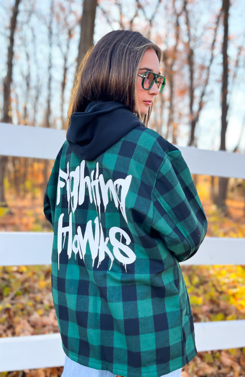 FLEECE LINED BUFFALO PLAID FLANNEL COAT - ADULT