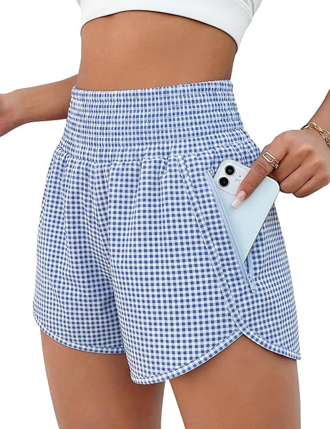 ADULT PLAID RUNNING SHORTS - CUSTOMIZABLE