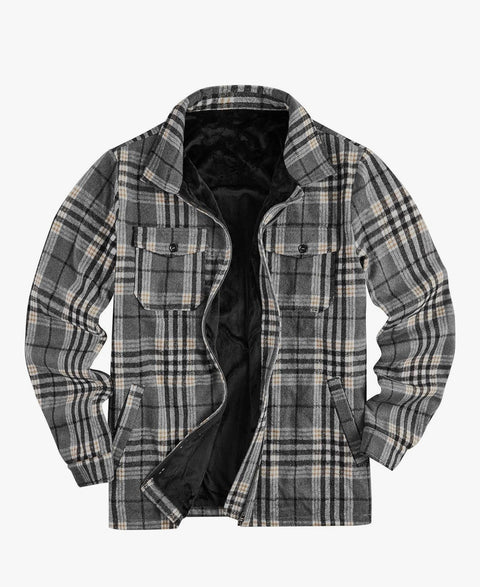 FLEECE LINED BUFFALO PLAID FLANNEL COAT - ADULT