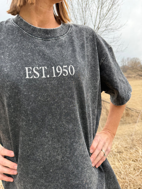 ADULT OVERSIZED STONEWASHED TEE - Customizable