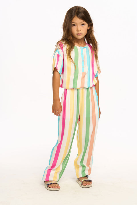 RAYON SHORT SLEEVE JUMPSUIT - MULTICOLORED