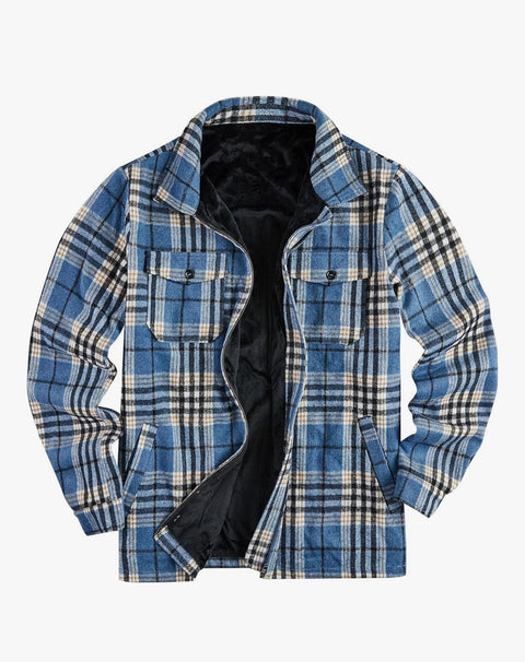 FLEECE LINED BUFFALO PLAID FLANNEL COAT - ADULT