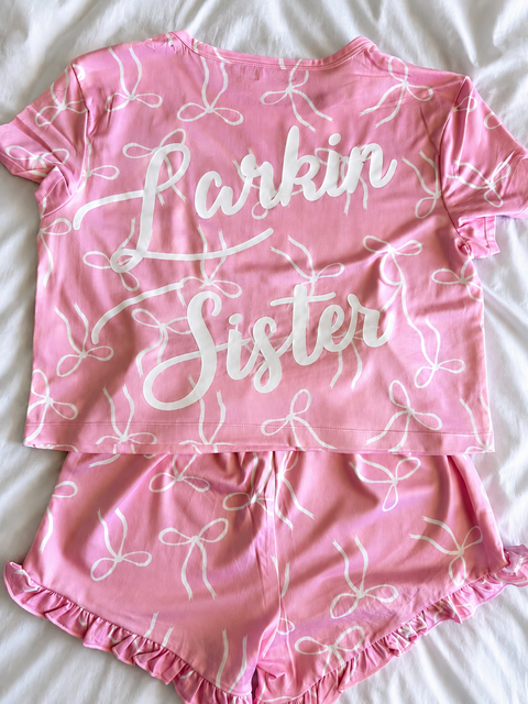 BOW PAJAMA SET - CUSTOM BACK