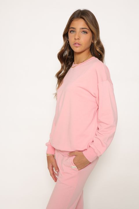 TERRY CLOTH CREW NECK - PINK ICING