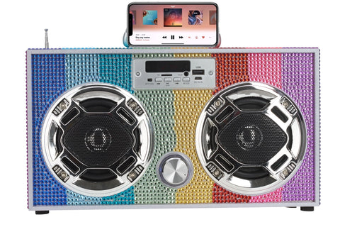 RAINBOW BLING BOOMBOX