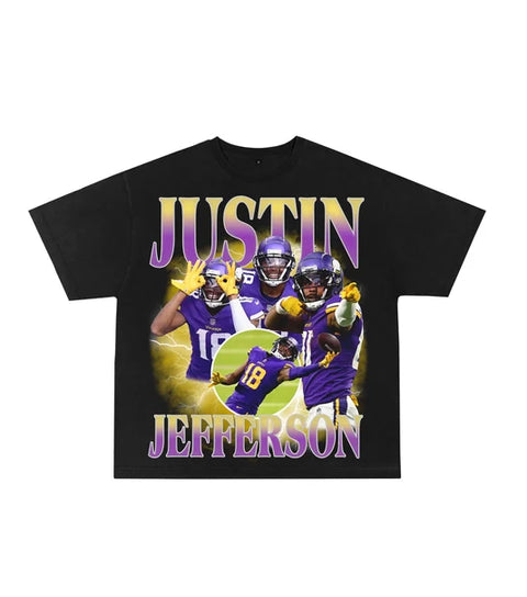 JUSTIN JEFFERSON VINTAGE TEE - *Charcoal*